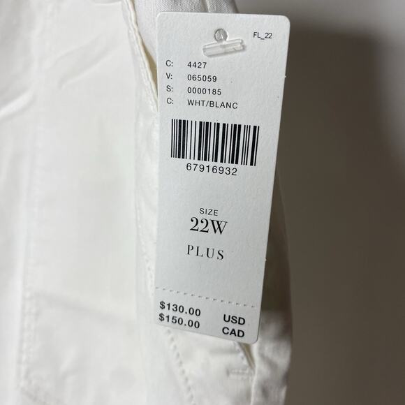 Maeve Anthropologie The Naomi Wide-Leg Flare Pants White Women's Plus 22W NWT - Picture 3 of 10